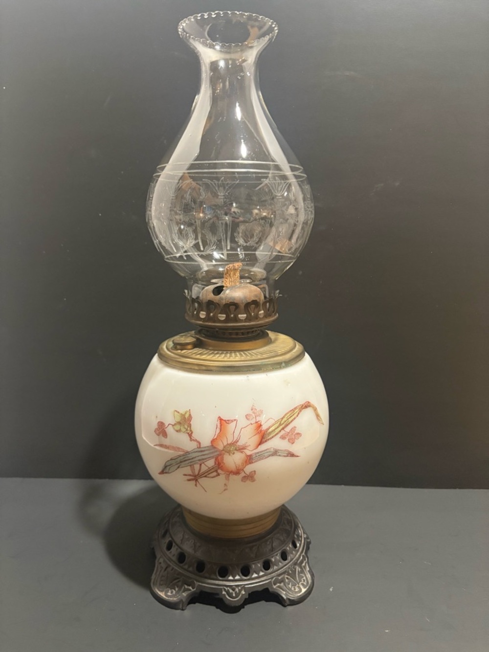 Oil Lamp Antique 18”